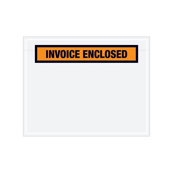 Bsc Preferred 7 x 5-1/2'' Orange Panel-Face ''Invoice Enclosed'' Envelopes, 1000PK PL23 - main